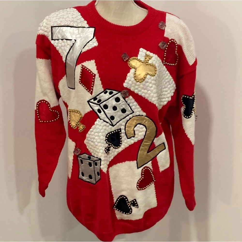 SPREE Vintage sweater dice and spades